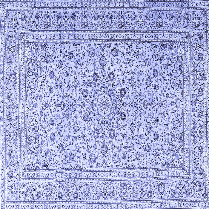 Square Machine Washable Persian Blue Traditional Rug, wshtr4000blu