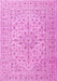 Machine Washable Persian Pink Traditional Rug, wshtr4000pnk