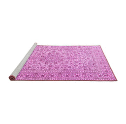 Sideview of Machine Washable Persian Pink Traditional Rug, wshtr4000pnk