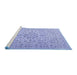 Sideview of Machine Washable Persian Blue Traditional Rug, wshtr4000blu