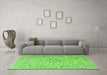 Machine Washable Persian Green Traditional Area Rugs in a Living Room,, wshtr4000grn