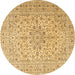 Round Persian Brown Traditional Rug, tr4000brn