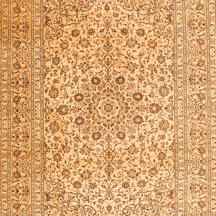 Serging Thickness of Machine Washable Persian Orange Traditional Area Rugs, wshtr4000org