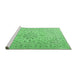 Sideview of Machine Washable Persian Emerald Green Traditional Area Rugs, wshtr4000emgrn