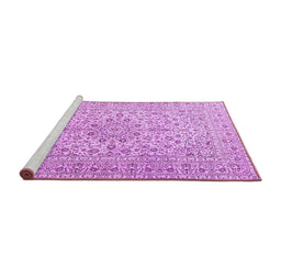 Sideview of Machine Washable Persian Purple Traditional Area Rugs, wshtr4000pur