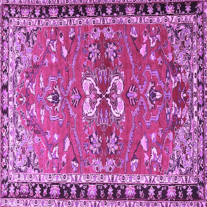 Square Machine Washable Persian Purple Traditional Area Rugs, wshtr4001pur