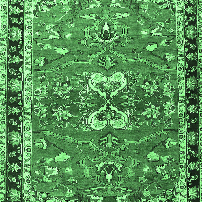Machine Washable Persian Emerald Green Traditional Area Rugs, wshtr4001emgrn