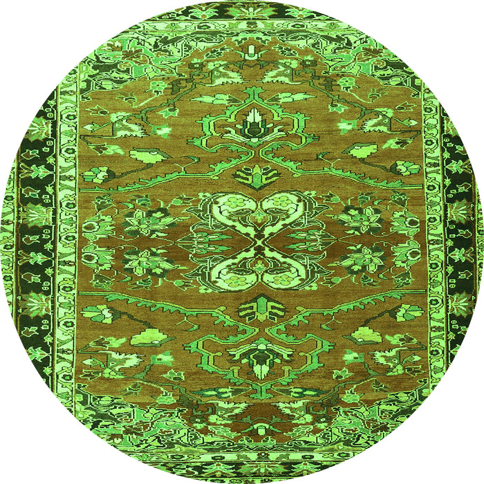 Square Persian Green Traditional Rug, tr4001grn