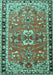 Machine Washable Persian Turquoise Traditional Area Rugs, wshtr4001turq