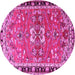 Round Persian Pink Traditional Rug, tr4001pnk