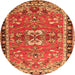 Machine Washable Persian Orange Traditional Area Rugs, wshtr4001org