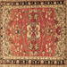 Square Persian Brown Traditional Rug, tr4001brn