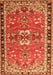 Serging Thickness of Machine Washable Persian Orange Traditional Area Rugs, wshtr4001org