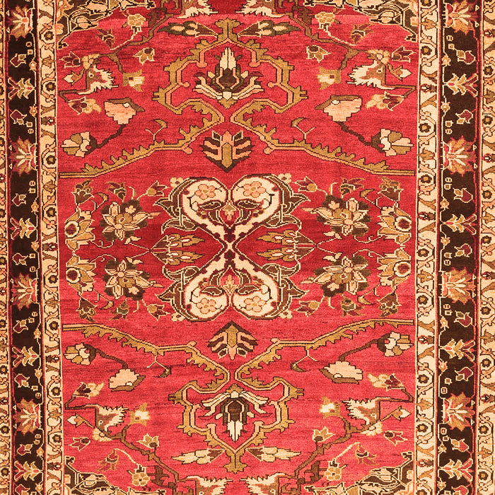 Serging Thickness of Machine Washable Persian Orange Traditional Area Rugs, wshtr4001org