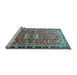 Sideview of Machine Washable Persian Light Blue Traditional Rug, wshtr4001lblu