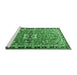 Sideview of Machine Washable Persian Emerald Green Traditional Area Rugs, wshtr4001emgrn