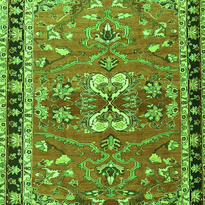 Serging Thickness of Machine Washable Persian Green Traditional Area Rugs, wshtr4001grn