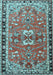 Machine Washable Persian Light Blue Traditional Rug, wshtr4001lblu