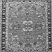 Round Machine Washable Persian Gray Traditional Rug, wshtr4001gry