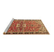 Sideview of Machine Washable Persian Brown Traditional Rug, wshtr4001brn