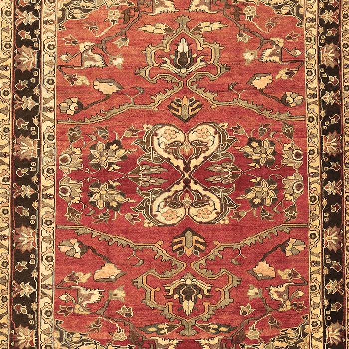 Machine Washable Persian Brown Traditional Rug, wshtr4001brn