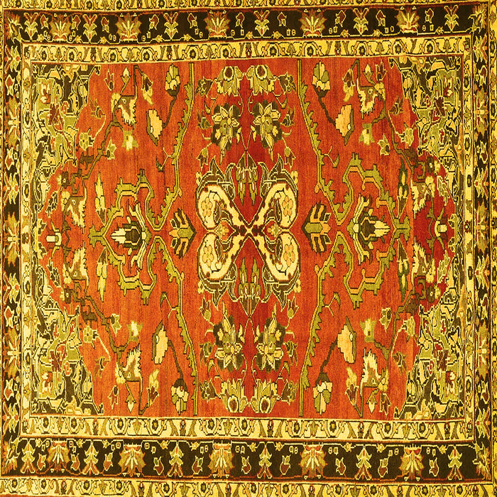 Square Persian Yellow Traditional Rug, tr4001yw
