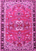 Machine Washable Persian Pink Traditional Rug, wshtr4001pnk