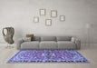 Machine Washable Persian Blue Traditional Rug in a Living Room, wshtr4001blu