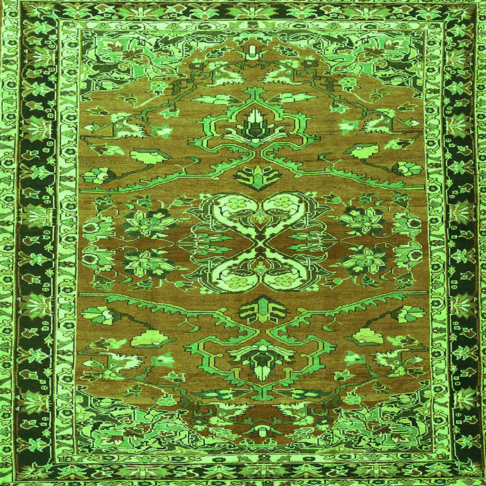 Serging Thickness of Persian Green Traditional Rug, tr4001grn