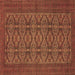 Square Machine Washable Persian Brown Traditional Rug, wshtr4002brn