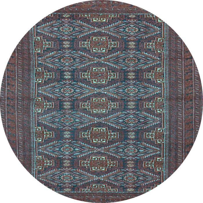 Round Persian Light Blue Traditional Rug, tr4002lblu