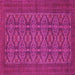 Square Machine Washable Persian Pink Traditional Rug, wshtr4002pnk