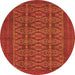 Square Persian Orange Traditional Rug, tr4002org