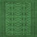 Square Machine Washable Persian Emerald Green Traditional Area Rugs, wshtr4002emgrn