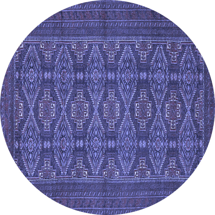 Round Persian Blue Traditional Rug, tr4002blu