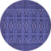 Round Persian Blue Traditional Rug, tr4002blu