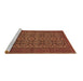 Sideview of Machine Washable Persian Brown Traditional Rug, wshtr4002brn