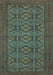 Machine Washable Persian Turquoise Traditional Area Rugs, wshtr4002turq