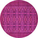 Round Persian Pink Traditional Rug, tr4002pnk