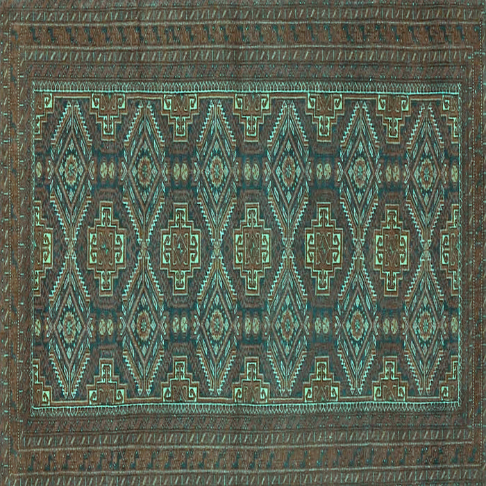 Square Persian Turquoise Traditional Rug, tr4002turq