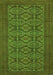 Serging Thickness of Machine Washable Persian Green Traditional Area Rugs, wshtr4002grn