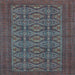 Square Machine Washable Persian Light Blue Traditional Rug, wshtr4002lblu