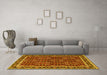 Machine Washable Persian Yellow Traditional Rug in a Living Room, wshtr4003yw