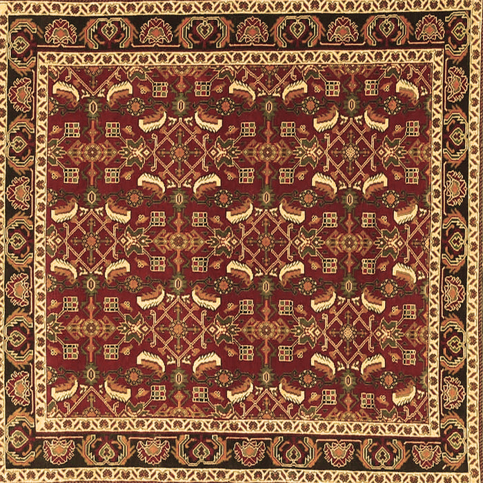 Square Machine Washable Persian Brown Traditional Rug, wshtr4003brn