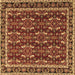 Square Machine Washable Persian Brown Traditional Rug, wshtr4003brn