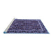 Sideview of Machine Washable Persian Blue Traditional Rug, wshtr4003blu