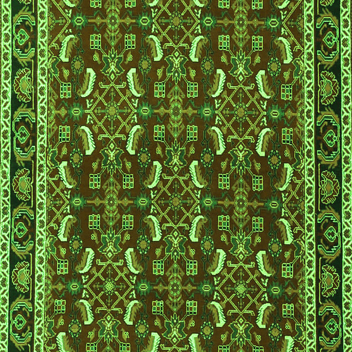 Serging Thickness of Machine Washable Persian Green Traditional Area Rugs, wshtr4003grn