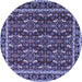 Round Persian Blue Traditional Rug, tr4003blu