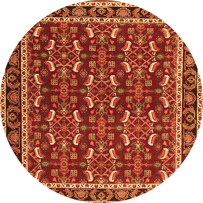 Square Persian Orange Traditional Rug, tr4003org