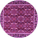 Round Machine Washable Persian Purple Traditional Area Rugs, wshtr4003pur